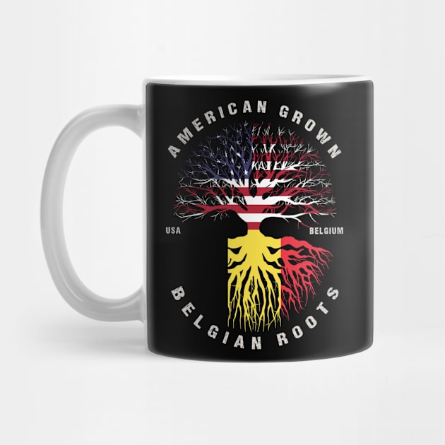 American Grown Belgian Roots Belgium Flag by heart teeshirt